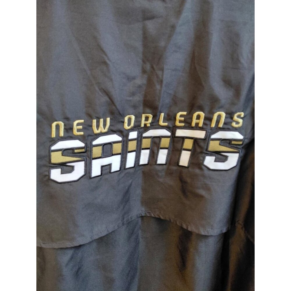 Reebok NFL New Orleans Saints Black Gold Pullover Anorak Jacket Men's M